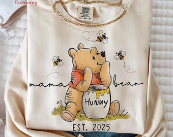 Mamá Osa Winnie The Pooh PNG, Día de la Madre PNG, Mamá Preppy PNG, Mamá Floral PNG, Regalo del Día de la Madre, Mamá PNG, Mamá Osa PNG, Sublimación Png