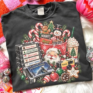 Paquete de imágenes PNG navideñas vintage de los 90, imágenes PNG navideñas retro, paquete de personajes navideños, diseños nostálgicos para sublimación navideña. imagen 5