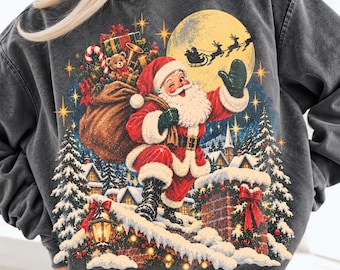 Retro 90s Christmas  Santa Clause Png, Vintage Santa Png, Christmas Png, Santa Png, Retro Christmas Png, Holiday Sublimation Design
