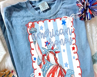 Bandera de miel americana Lazos Coqueta PNG Diseño de sublimación DTF Rojo Blanco Azul EE. UU. Anverso Reverso Cuatro de Julio Día de la Independencia Memorial