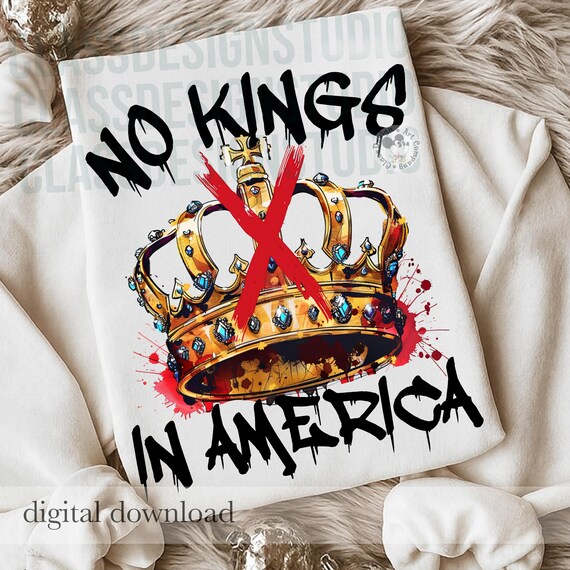 T-shirt "No Kings In America" Anti-Trump, Anti-MAGA - Gildan - Coupe Régulière - Neuf Avec étiquettes