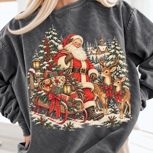 Paquete de imágenes PNG navideñas vintage de los 90, imágenes PNG navideñas retro, paquete de personajes navideños, diseños nostálgicos para sublimación navideña. imagen 7