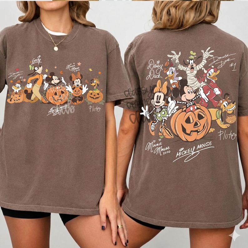 Retro Halloween PNG, Halloween Mickey und Freunde Shirt PNG, Familienurlaub PNG, Gruselige Saison Png, Retro Halloween Shirt Png, digitale Datei Bild 1