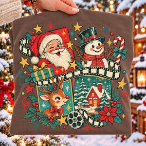 Paquete de imágenes PNG navideñas vintage de los 90, imágenes PNG navideñas retro, paquete de personajes navideños, diseños nostálgicos para sublimación navideña. imagen 4