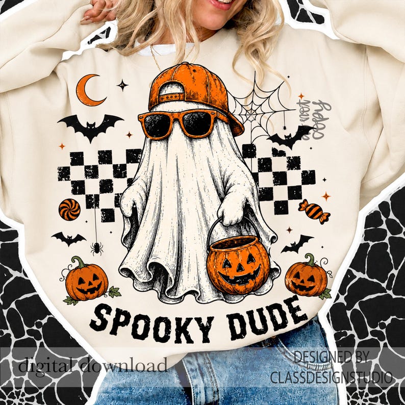 Paquete de PNG de Halloween, Paquete de PNG de Halloween vintage, Paquete de PNG de camisetas de Halloween, Temporada espeluznante, PNG de sublimación de Halloween retro, Paquete de otoño imagen 4