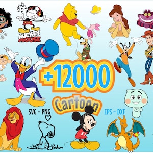 Cartoon Characters 12000 SVG, Layered SVG PNG, 2025 Family Vacation, Animal Kingdom, T-Shirt Png Bundle, Mickeyy and Friends Svg Bundle, Svg