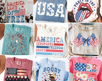 Paquete de coqueta americana preppy, pincelada americana, retro estadounidense, paquete del 4 de julio, Día de los Caídos femenino, América vintage