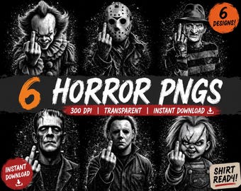 Vintage Halloween PNG, Halloween Shirt Graphic PNG Bundle,Horror PNG Design, Retro Horror Sublimation, Halloween Horror Png,Digital Download