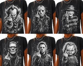 Vintage Halloween PNG, Halloween Shirt Graphic PNG Bundle,Horror PNG Design, Retro Horror Sublimation, Halloween Horror Png,Digital Download