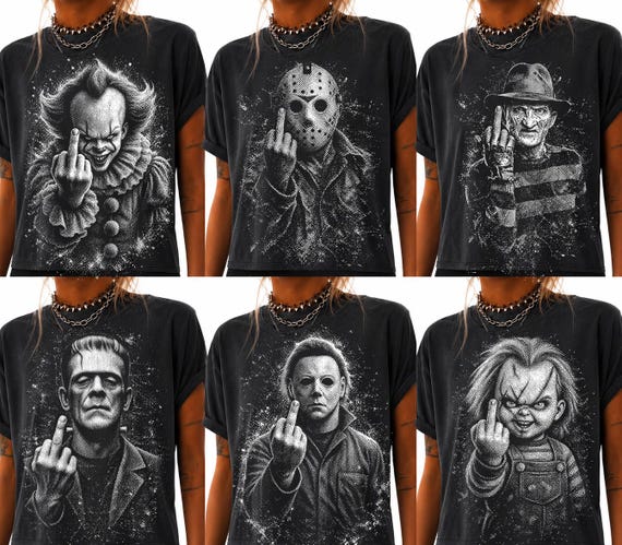 Vintage Halloween PNG, Halloween Shirt Graphic PNG Bundle,Horror PNG Design, Retro Horror Sublimation, Halloween Horror Png,Digital Download