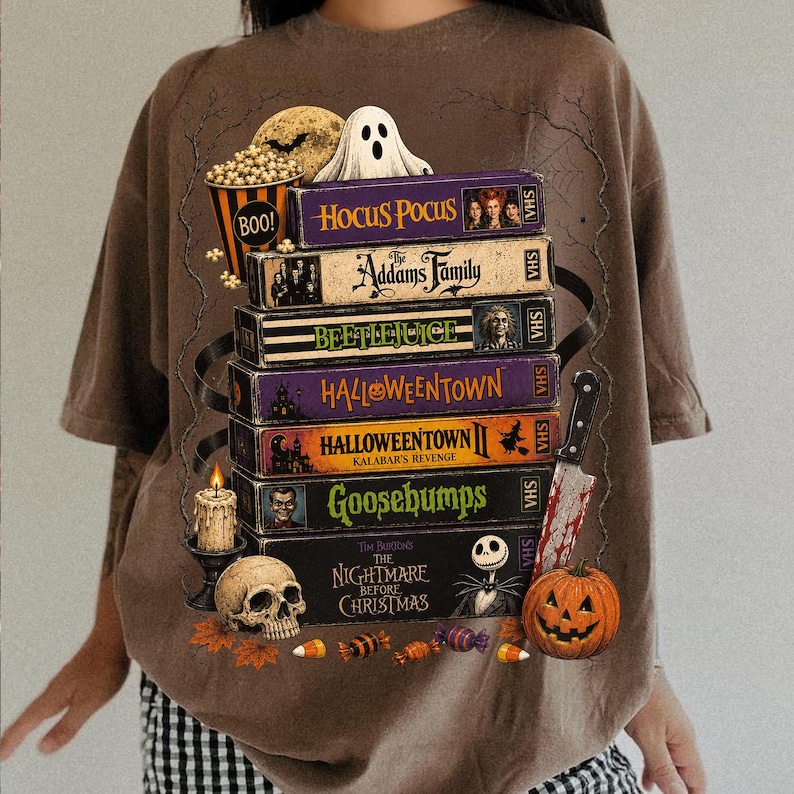 Vintage 90s Halloween PNG, Retro Halloween VHS Nostalgia, Spooky Season Graphic, Halloween Movies VHS Shirt Design, Sublimation Download image 7