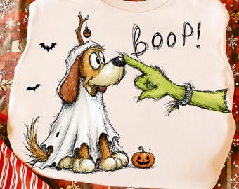Funny Halloween Green Guy PNG, Grinc Halloween Dog PNG, Spooky Dog Halloween Design, Cute Boo Dog Sublimation, Halloween Shirt Graphic
