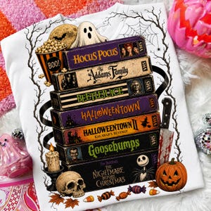Vintage 90s Halloween PNG, Retro Halloween VHS Nostalgia, Spooky Season Graphic, Halloween Movies VHS Shirt Design, Sublimation Download image 6