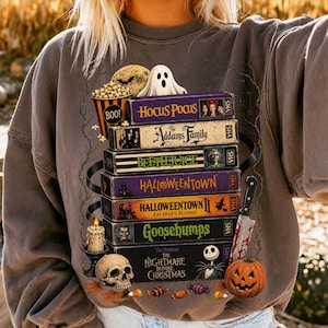 Vintage 90s Halloween PNG, Retro Halloween VHS Nostalgia, Spooky Season Graphic, Halloween Movies VHS Shirt Design, Sublimation Download image 5