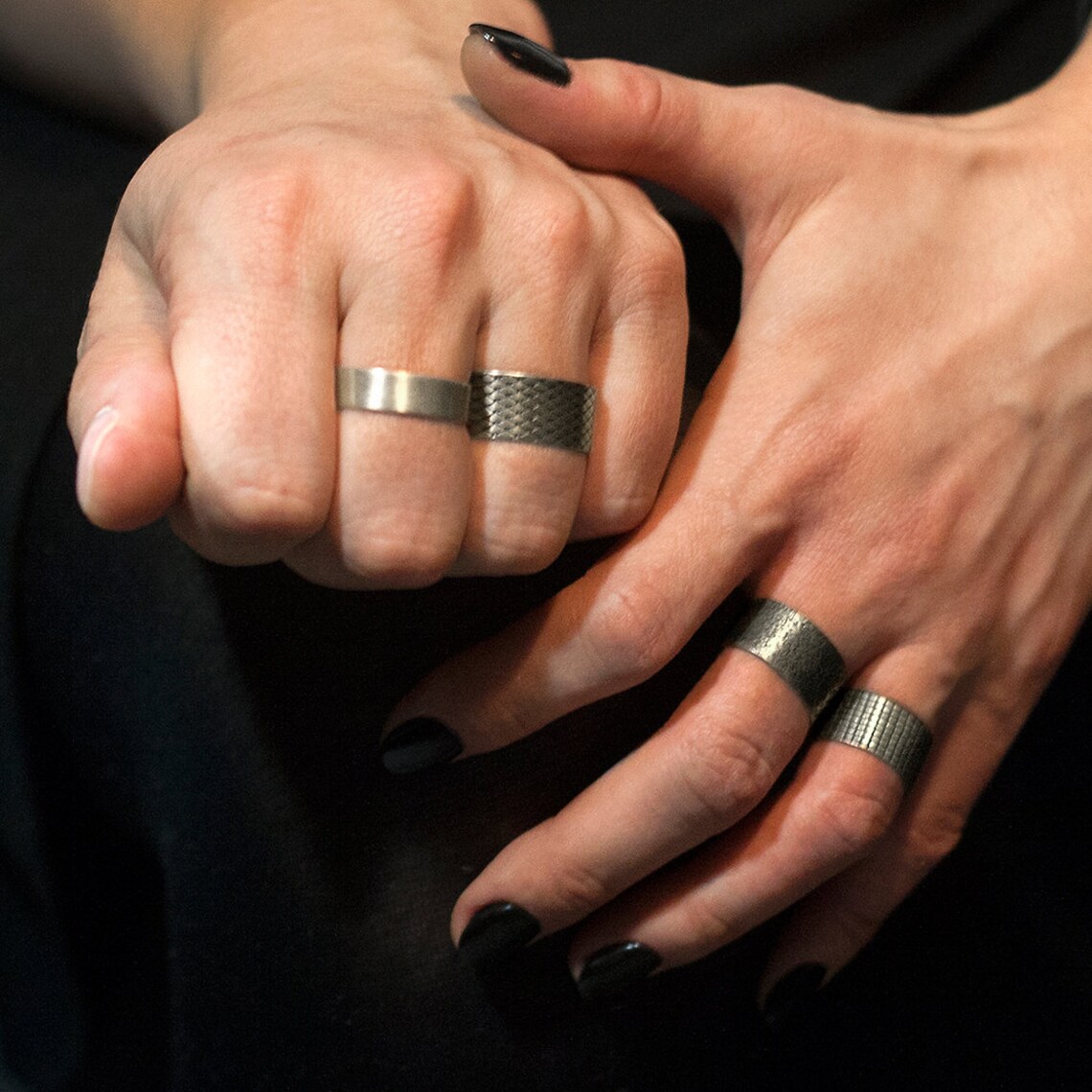 Fish Scale Simple Unisex Silver Ring Adjustable Sterling - Etsy