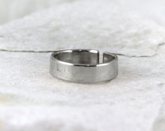 Schlicht - schlichter Unisex Silberring, verstellbarer Sterling Silber Ring für Mann und Frau, minimalistischer Schmuck