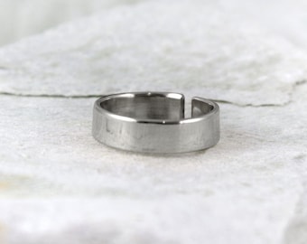 Uni - bague en argent unisexe simple, bague en argent sterling réglable pour homme et femme, bijoux minimalistes