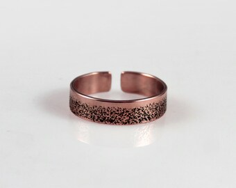 Sand - unisex copper ring, adjustable metal ring for man and woman, minimalist Jewelry
