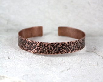 Lava  - unisex copper bracelet, adjustable bangle for man and woman, minimalist jewelry, simple irregular bracelet