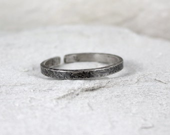 Irrégulier - bague en argent unisexe simple, bague en argent sterling réglable pour homme et femme, bijoux minimalistes