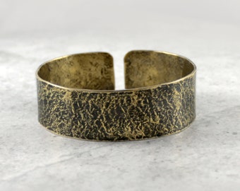 Stone - unisex brass bracelet, adjustable gold colored bangle for man and woman, minimalist jewelry, simple irregular bracelet