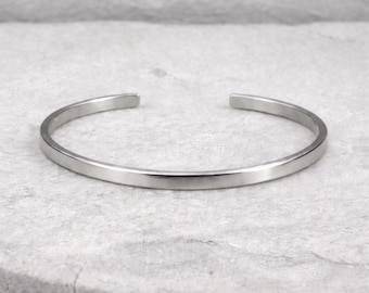 Sterling Silber Offener Armreif, Unisex Schmuck 'Simple'