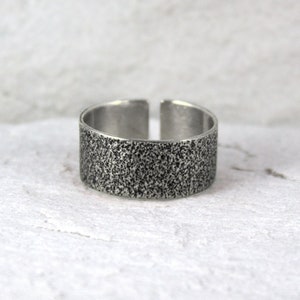 Sand - simple unisex silver ring, different sizes, adjustable sterling silver ring for man and woman, minimalist jewelry, wide ring