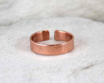 Plain - unisex copper ring, adjustable metal ring for man and woman, minimalist Jewelry