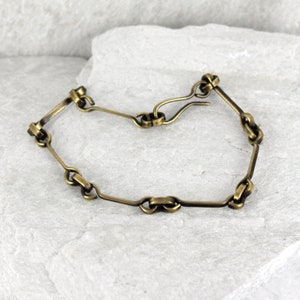 Chain - minimalist brass bracelet, solid gold colored chain bracelet for men and women