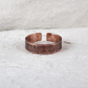 Stone - unisex copper ring, adjustable metal ring for man and woman, minimalist Jewelry, irregular ring