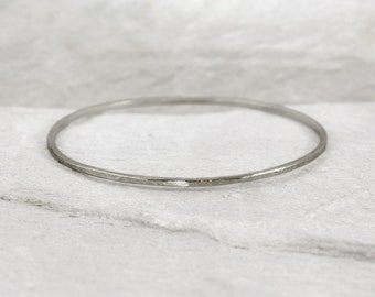 Uneven - irregular silver bracelet, Sterling silver bangle for man and woman, minimalist jewelry