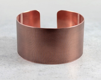 Canvas - unisex copper bracelet, big adjustable bangle for man and woman, minimalist jewelry, simple wide bracelet