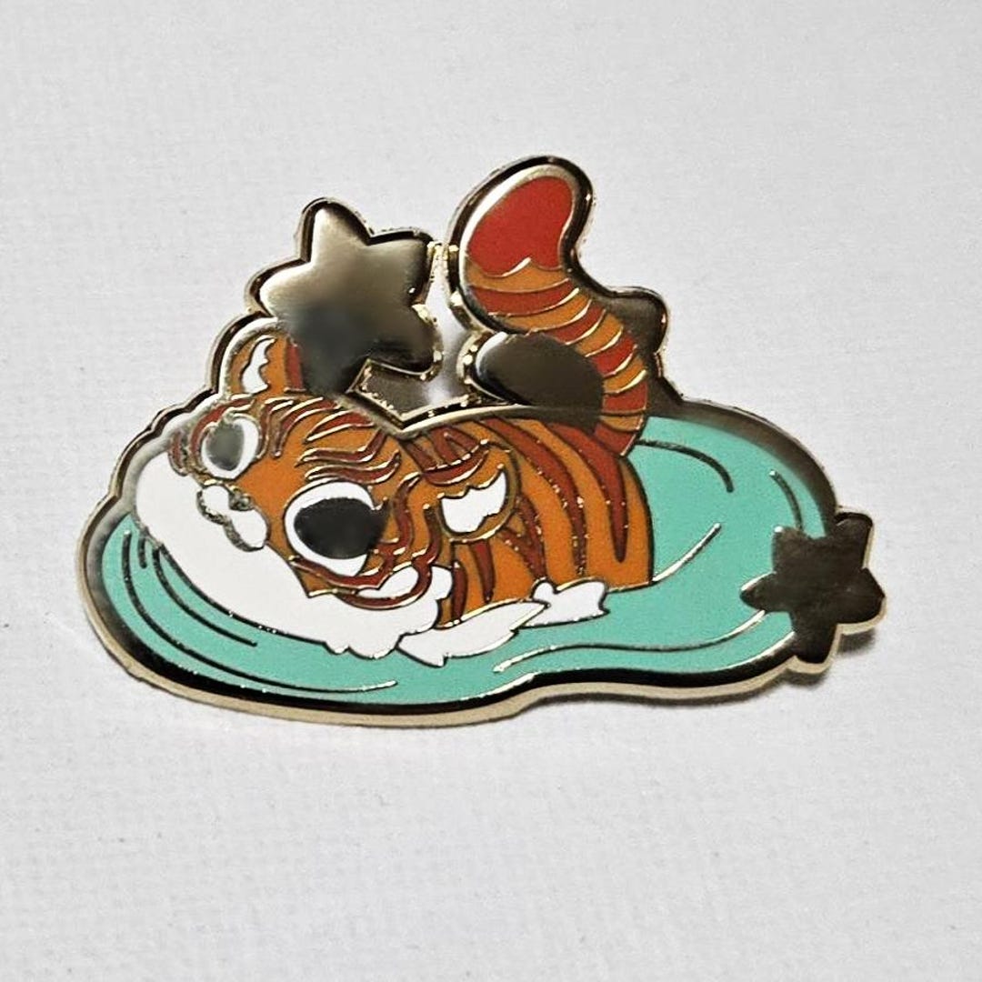 Tiger Enamel Pin in Puddle - Etsy