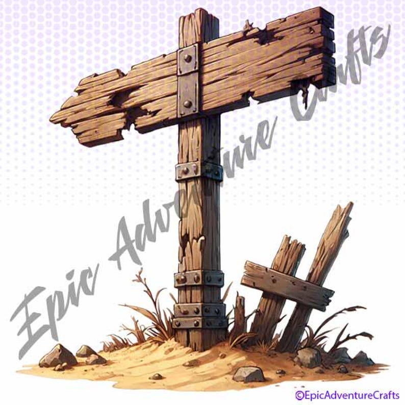 Epic Adventure Fantasy Signposts PNG Set for Imaginative Play | Perfect ...