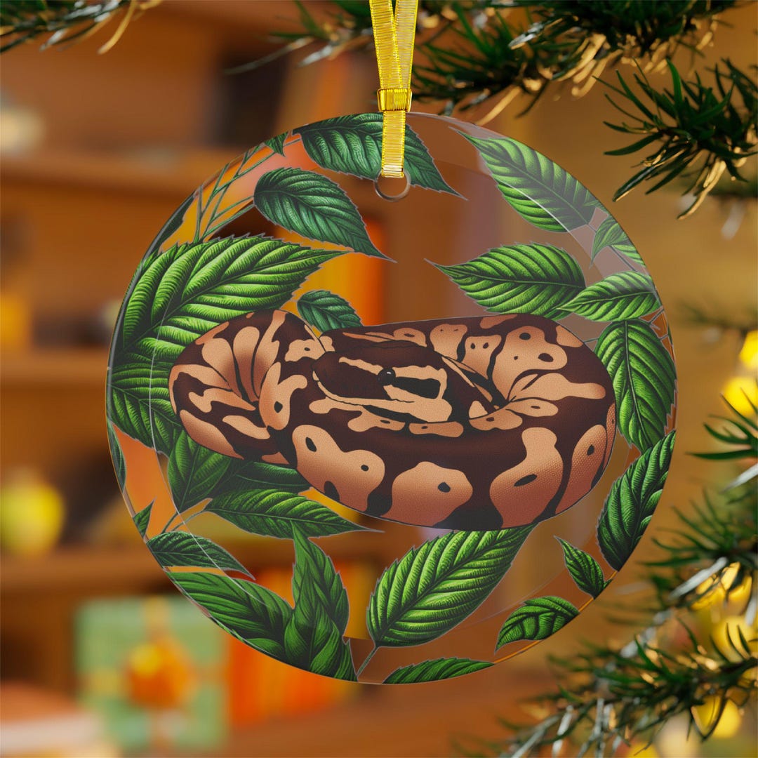Ball Python Glass Ornament, Reptile Christmas Decor, Snake Lover Gift ...