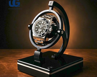 Futuristische 360-graden watchwinder – stille gyrorotator voor Rolex, Patek Philippe, Richard Mille | Luxe displaycadeau voor heren