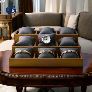 Stackable Watch & Jewelry Display Tray  Velvet Lined Organizer for Men Elegant Storage for Watches, Rings  Accessories  Gift for Him