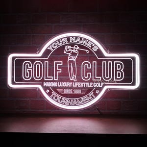 Custom Golf Neon Sign - Personalized LED Light for Man Caves, Home Bar, Game Room,Sports-Themed Neon Sign,Gift for Golf Lovers Dads Husbands