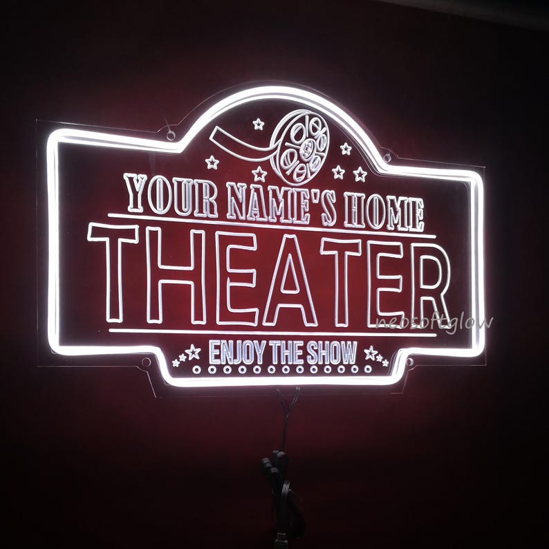 Allball Cinema Paradiso Neon Sign – LED Theater Light, USB Powered, Dimmable, 15.7" X 10.2", Retro Movie Decor, Pink & Gold Glow