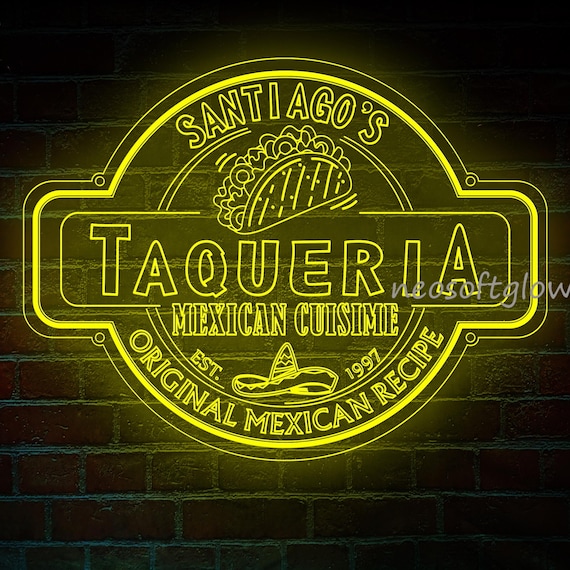 Custom TAQUERIA Neon Sign Mexican Restaurant Wall Decor LED