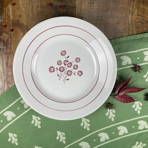 Antique &quot;Martine&quot; Lunéville Ironstone Serving Platter | Vintage Red Floral Decor