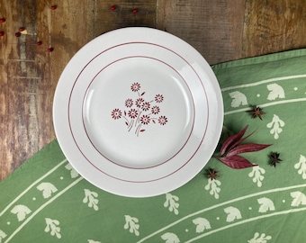 French Antique Serving Platter “Martine” by Lunéville | Ironstone | Red Floral Design | French Vintage