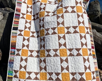 Vintage 1979 Handmade Ohio Star Quilt