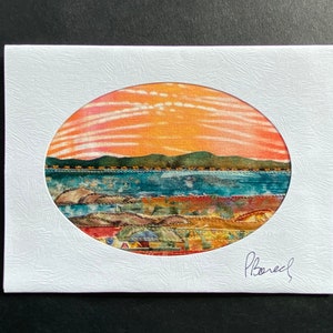 Cartes d'art paysage en tissu