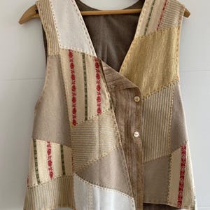 Handcrafted Patchwork Vest - Silk/Linen