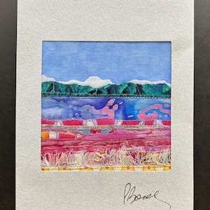 Cartes d'art paysage en tissu