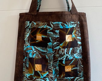 Borsa tote in cotone patchwork