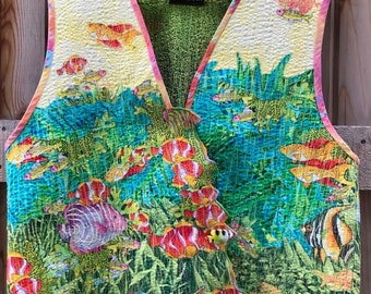 Seascape Quilted Art Vest