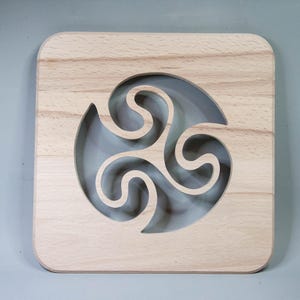 Solid Beech Wood Trivet - Triskel
