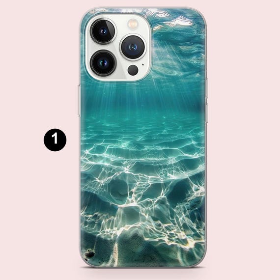 Ocean Phone Case Waves Beach Sand Cover for iPhone 16, 15, 14, 13